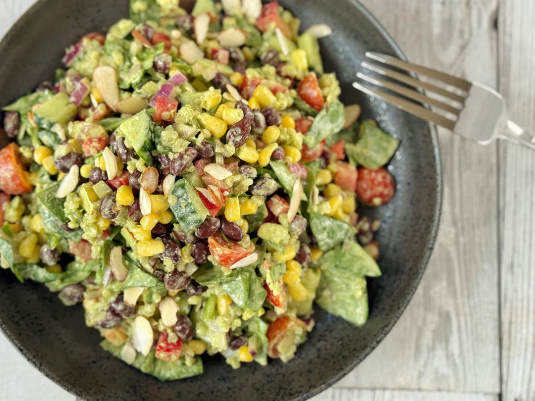 PERUVIAN BLACK BEAN JAR SALAD WITH AJI VERDE DRESSING