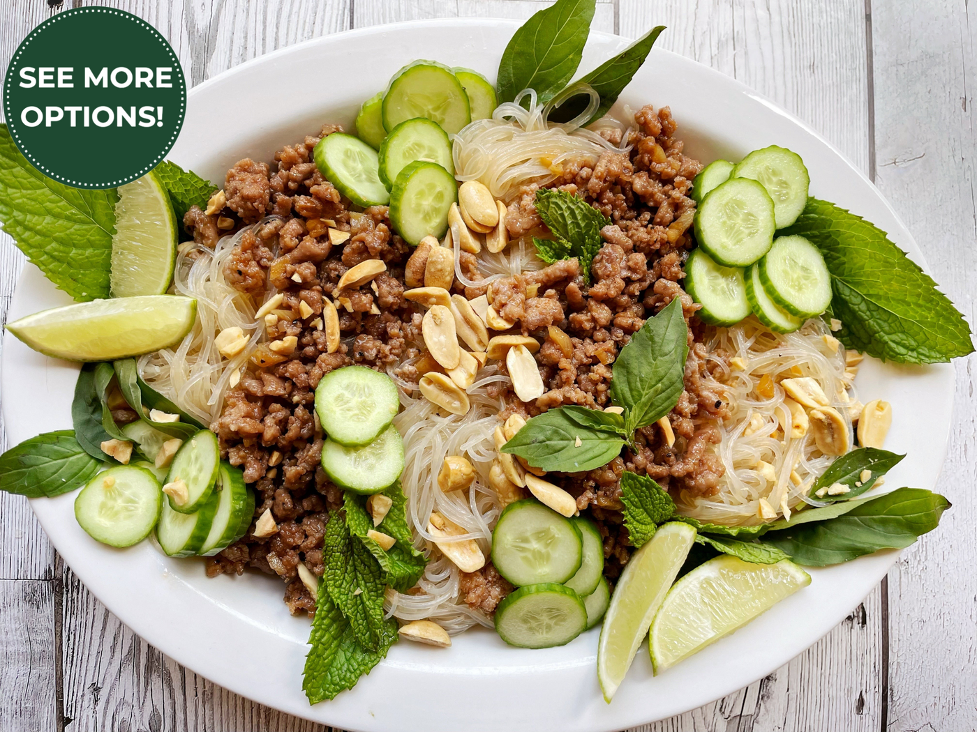SWEET & SAVORY PORK AND HERBS WITH CHILLED VERMICELLI NOODLES