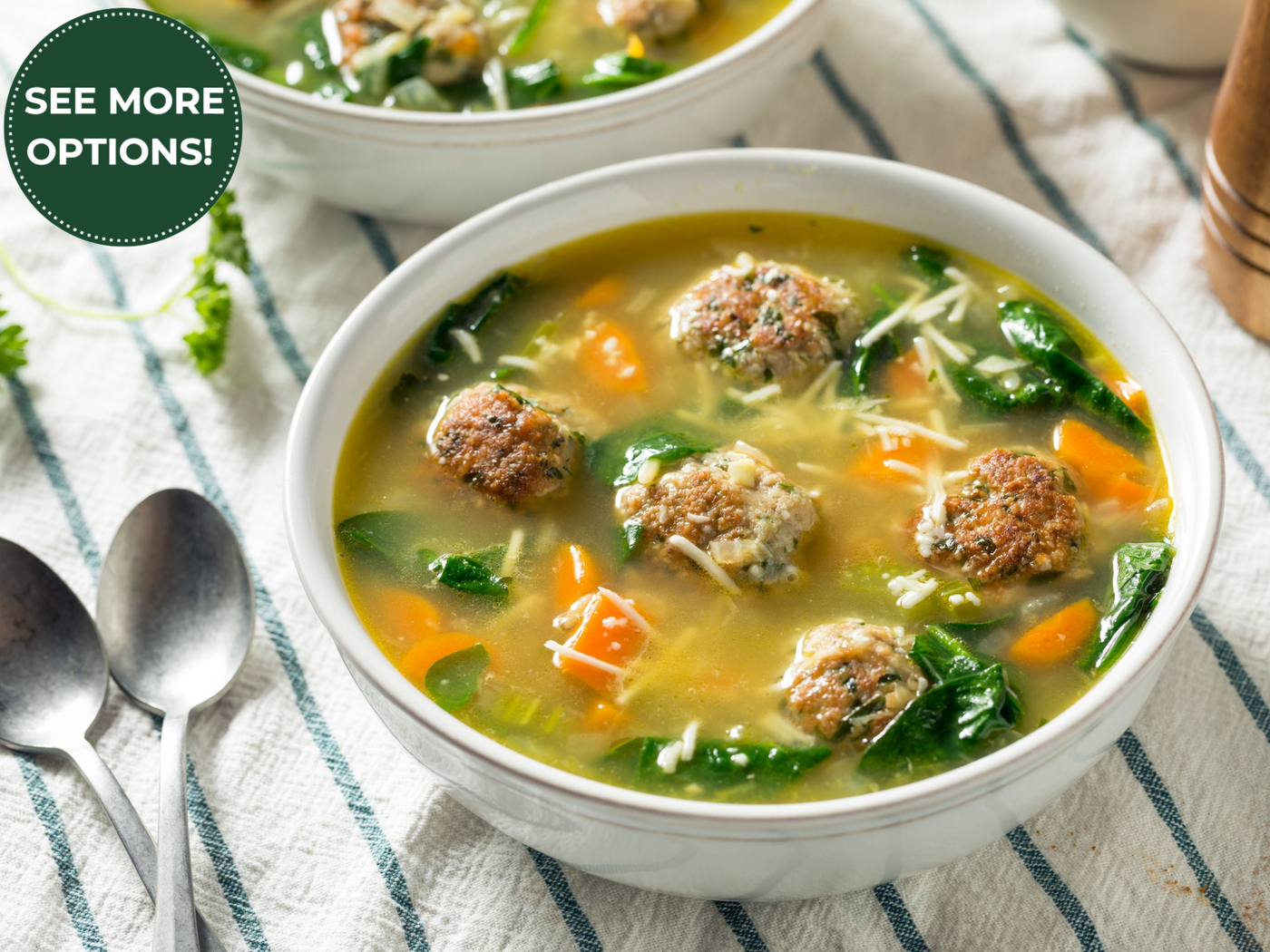 SPRING MINESTRONE WITH MEATBALLS