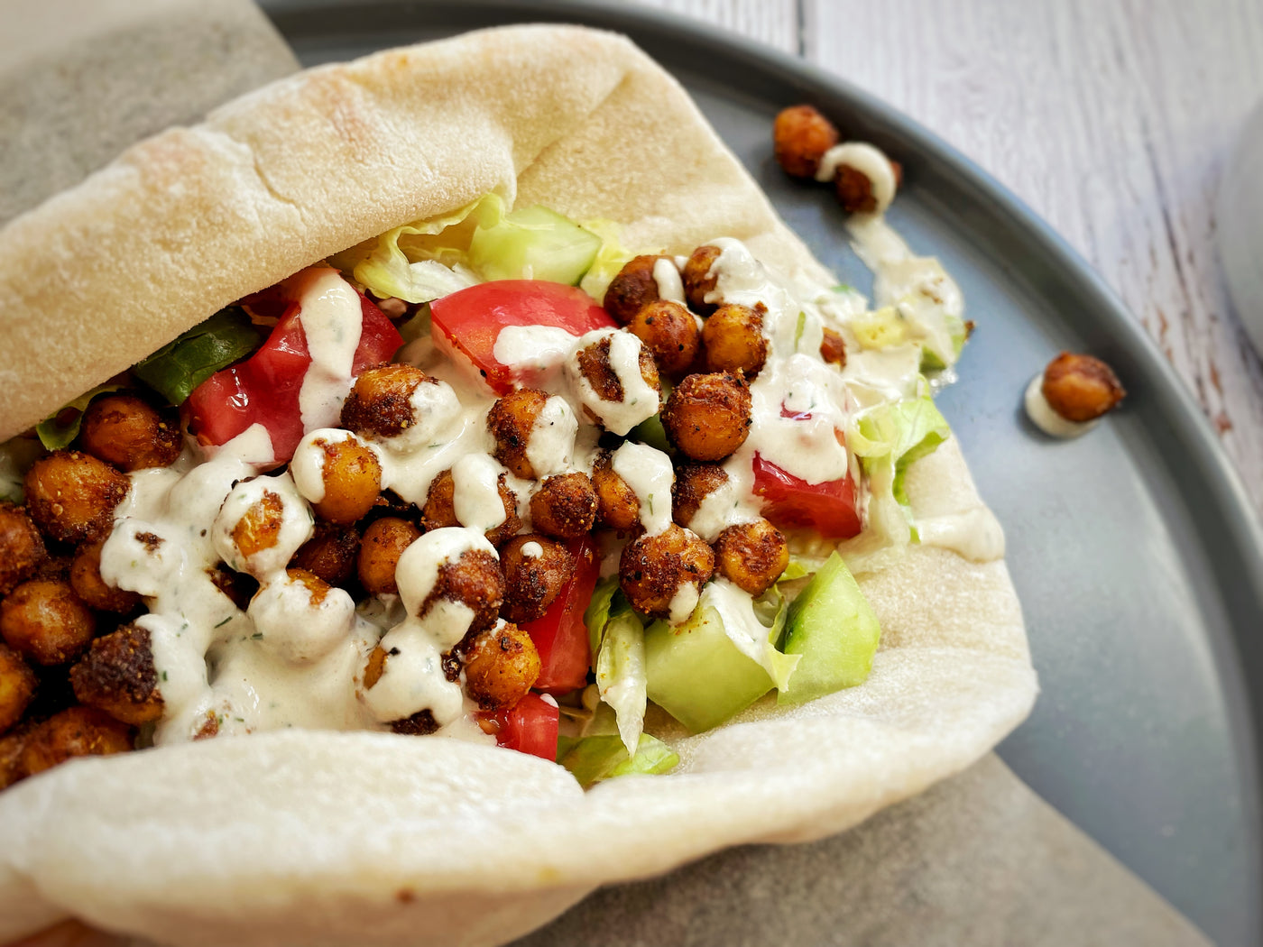 JOY'S FAVORITE! CHICKPEA SHAWARMA FLATBREAD WRAPS