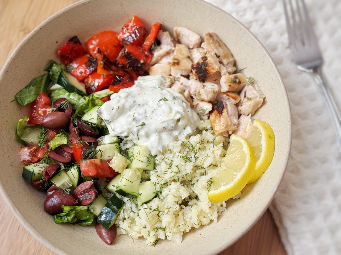 NEW! GREEK TZATZIKI BOWLS WITH YOGURT-MARINATED CHICKEN