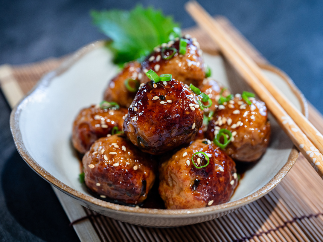 HOISIN-GLAZED PORK MEATBALLS