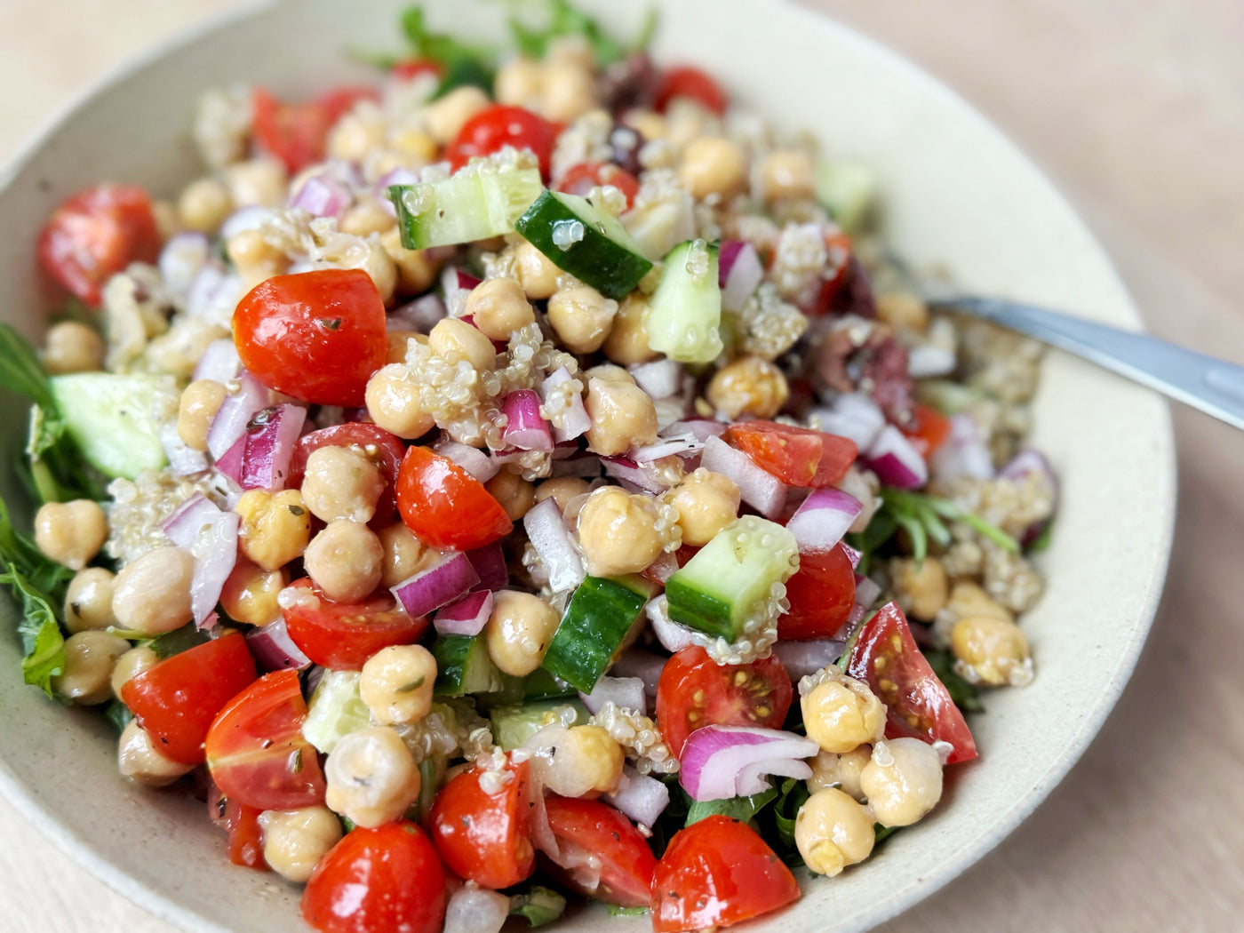 NEW! GREEK MARINATED CHICKPEA MASON JAR SALAD