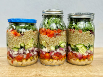 NEW! GREEK MARINATED CHICKPEA MASON JAR SALAD