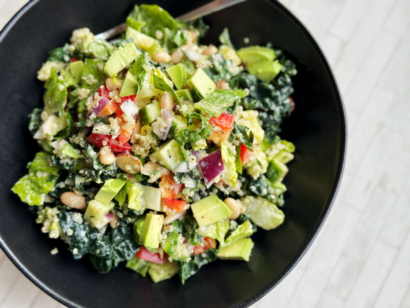 NEW! WHITE BEAN JAR SALAD WITH CREAMY GARLIC & LEMON DRESSING