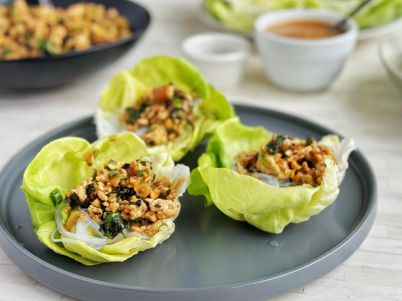 EMPLOYEE FAVORITE! GINGER PEANUT CHICKEN & VERMICELLI LETTUCE WRAPS