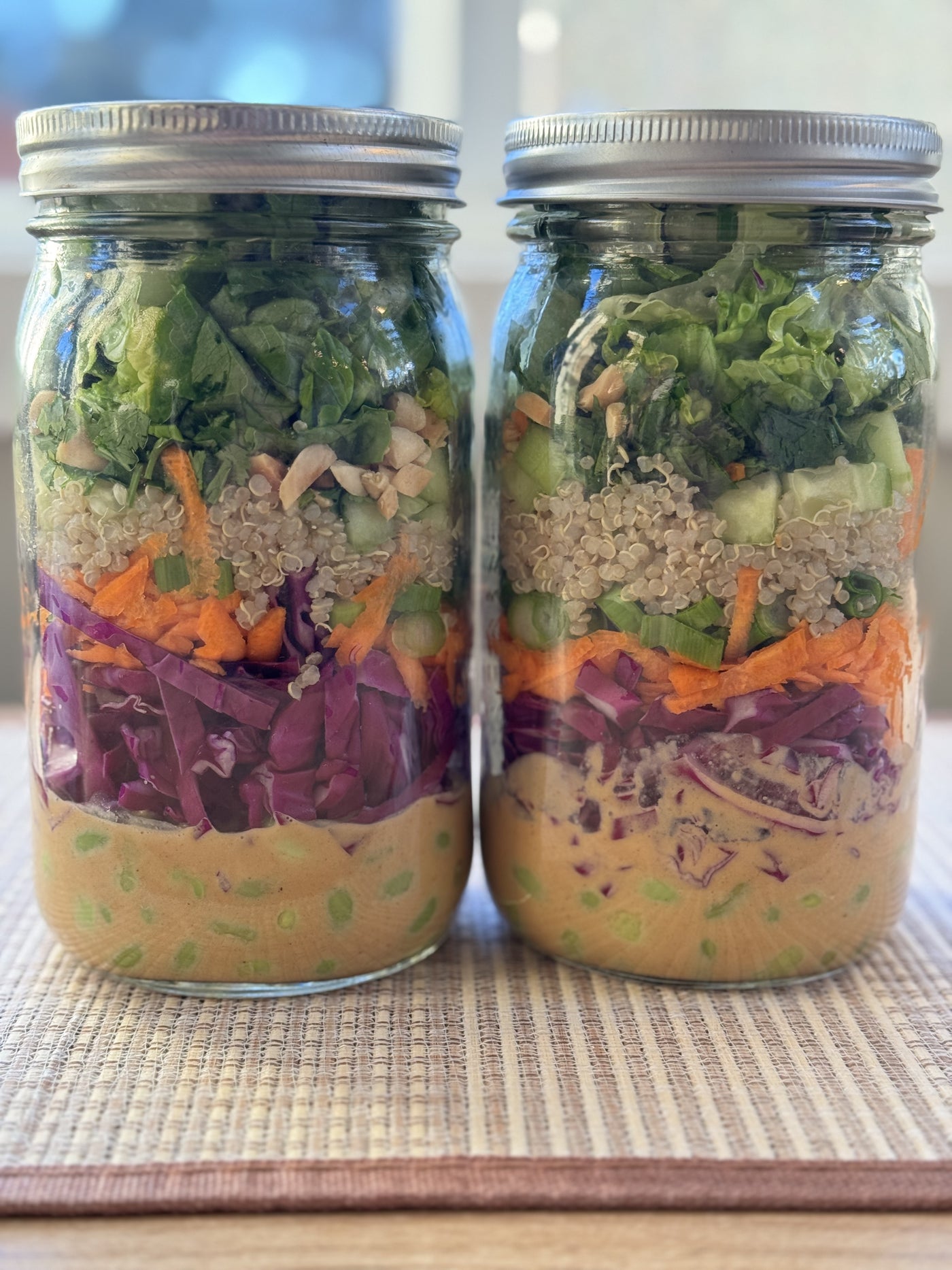 SESAME GINGER JAR SALAD WITH ROASTED TOFU