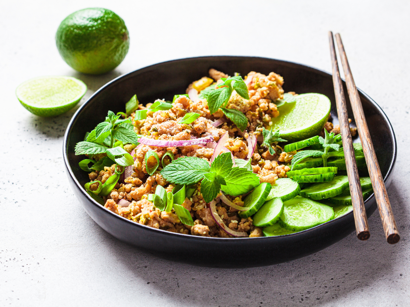 THAI CHICKEN SALAD LETTUCE WRAPS (LARB GAI)