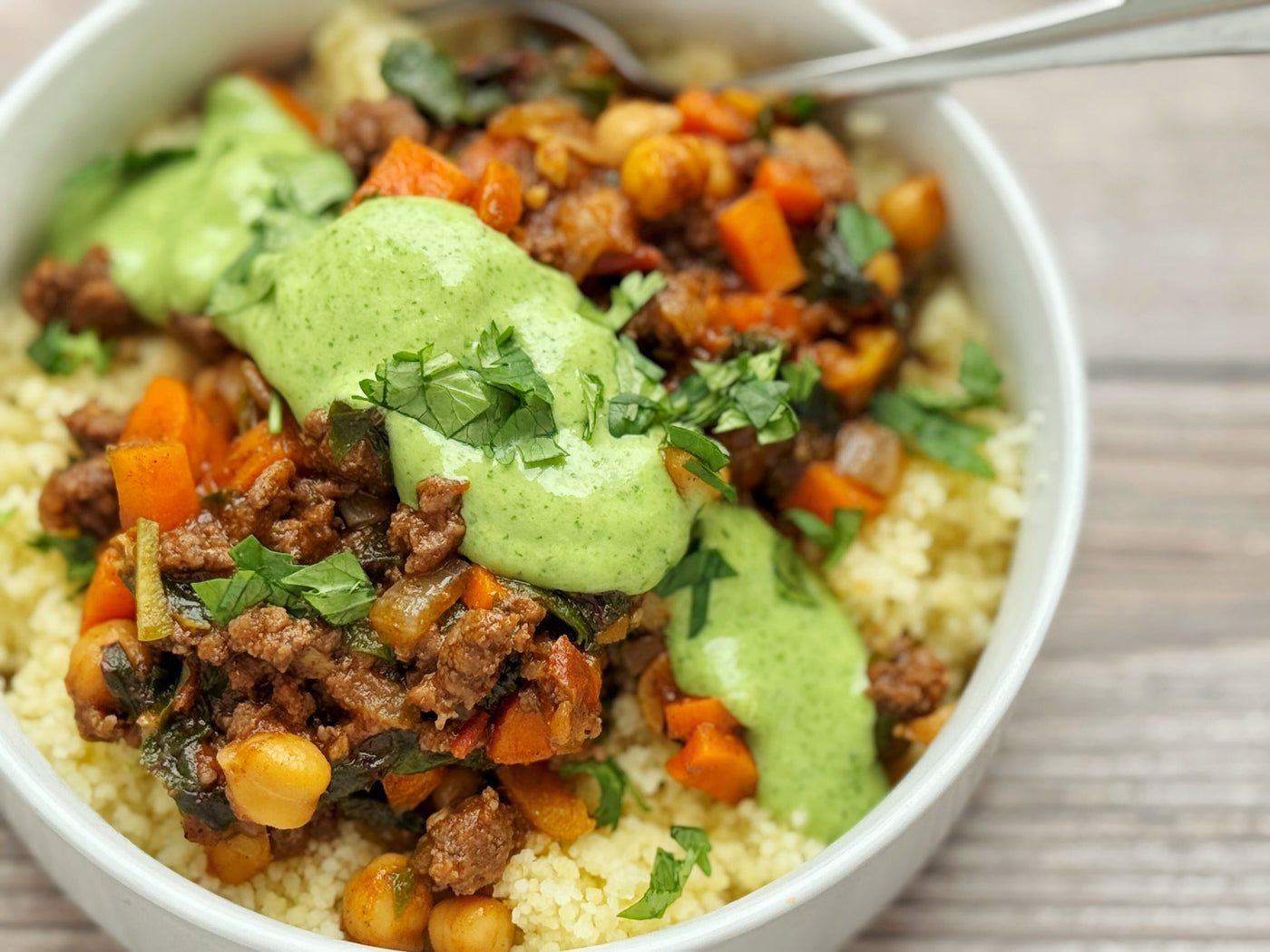 NEW! MAGIC HARISSA BEEF BOWLS WITH CHICKPEAS & GREEN OLIVES