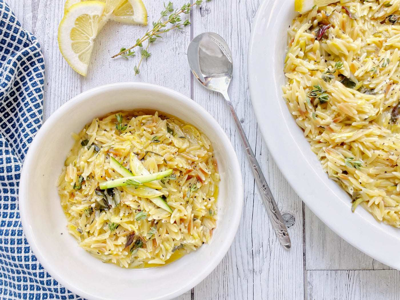 ONE-POT CREAMY LEMON ORZO WITH ZUCCHINI
