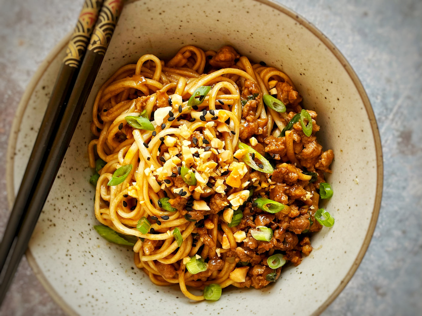 SICHUAN PEANUT NOODLES WITH PORK