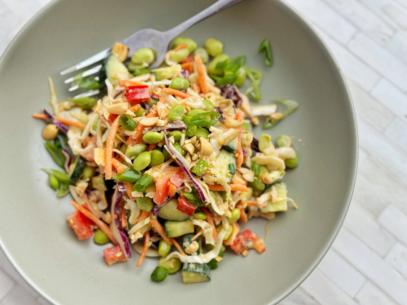 NEW! THAI PEANUT & EDAMAME MASON JAR SALAD