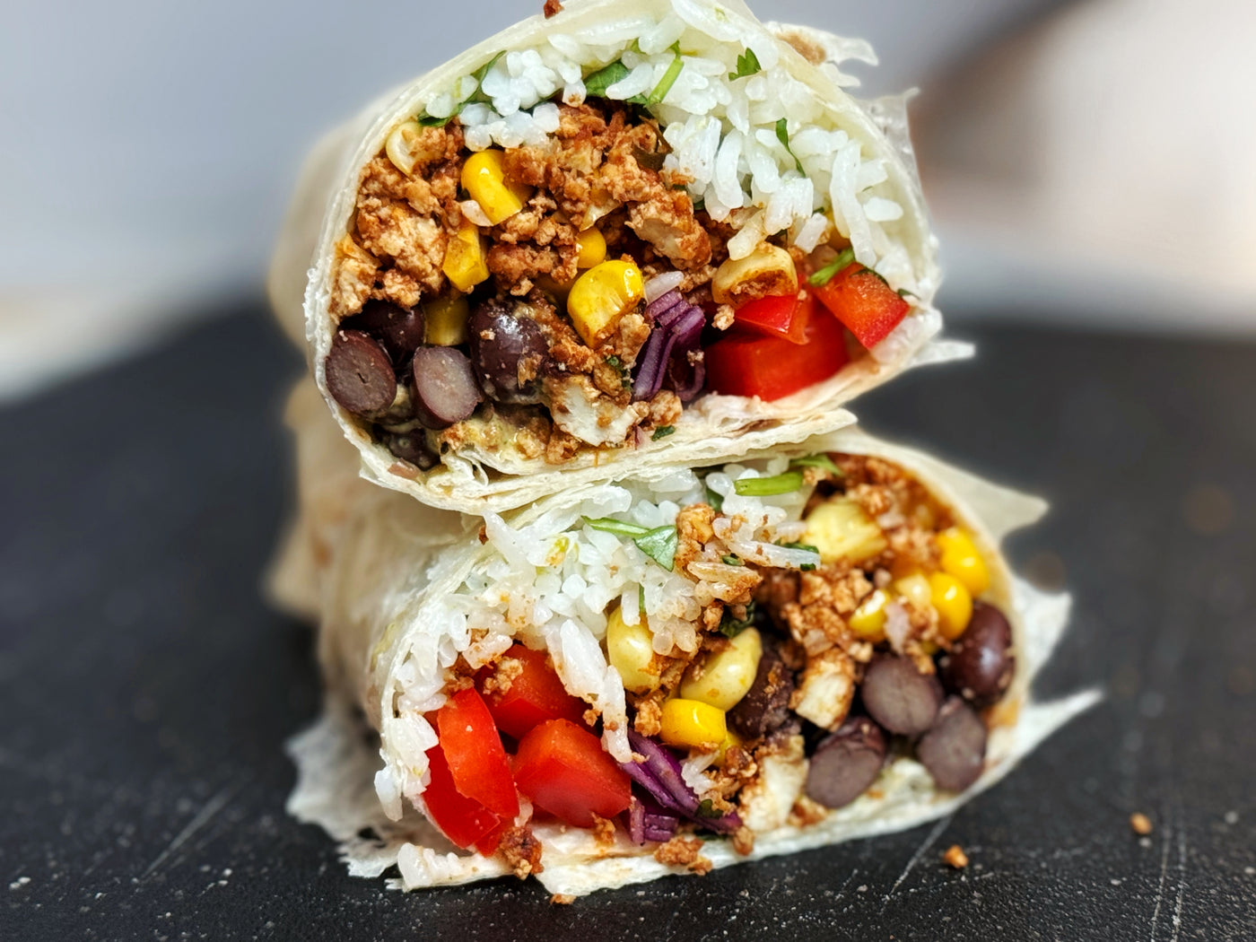 VEGAN BURRITOS WITH CHORIZO-SPICED TOFU