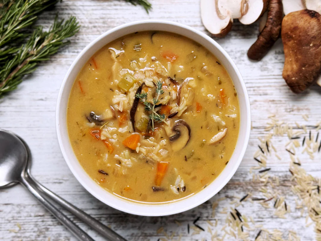 NEW! CREAMY MUSHROOM & WILD RICE SOUP