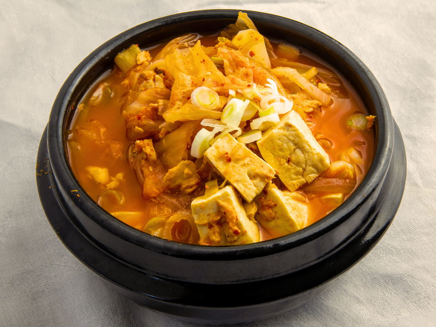 KOREAN CABBAGE & TOFU STEW WITH POACHED EGG