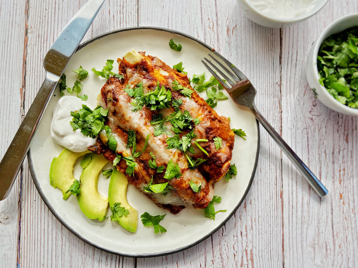 BUTTERNUT SQUASH & BLACK BEAN ENCHILADAS WITH MOLE