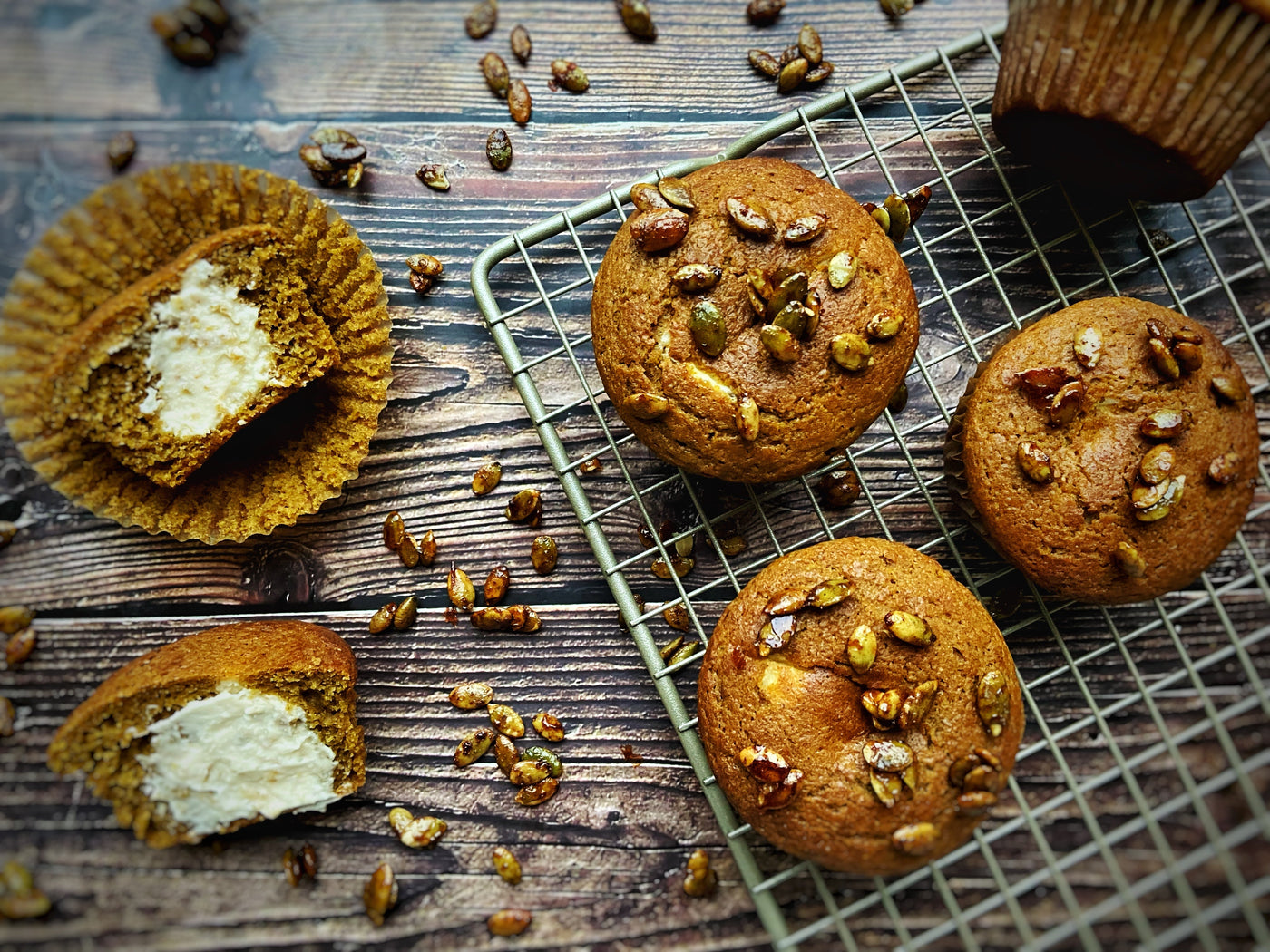 CREAM CHEESE-STUFFED PUMPKIN MUFFINS