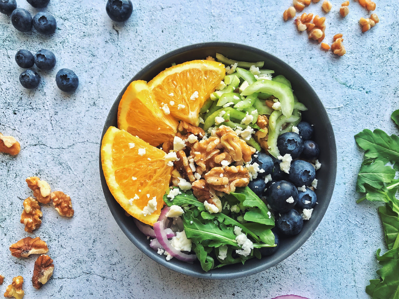 FARRO & BLUEBERRY BOWLS WITH FENNEL & CITRUS
