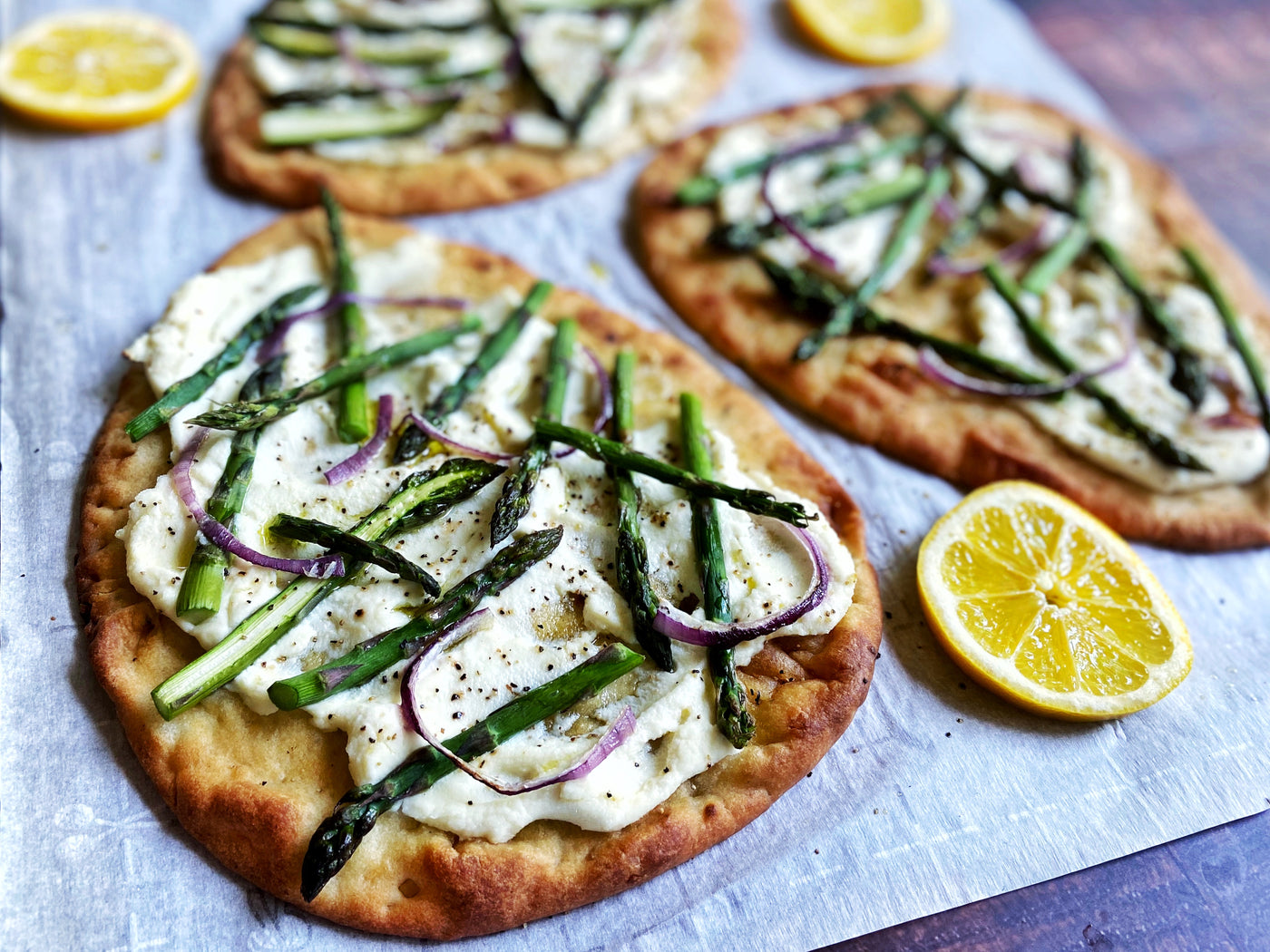 JOY'S FAVORITE! FLATBREADS WITH ASPARAGUS & FRESH RICOTTA
