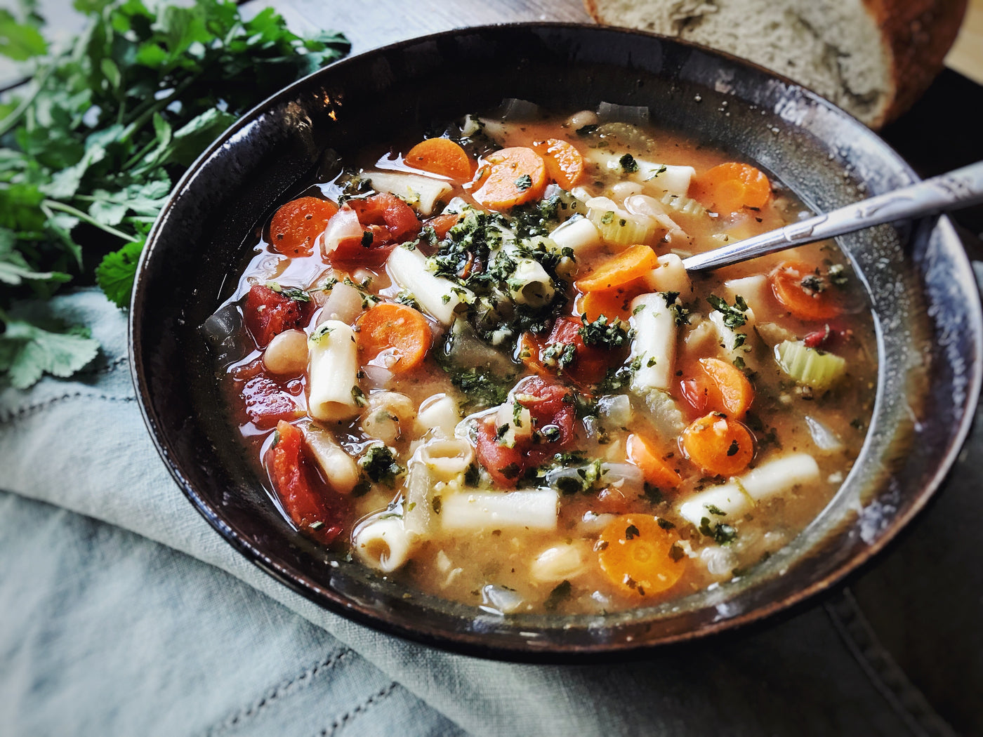 CUSTOMER FAVORITE! MINESTRONE WITH JIMICHURRI