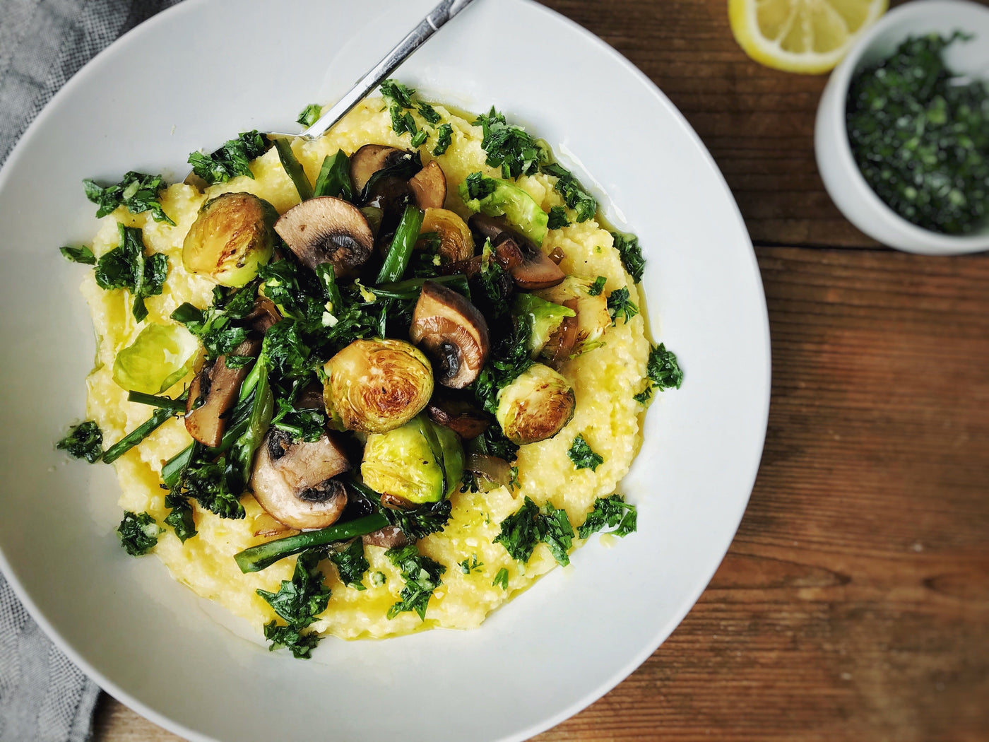 CREAMY POLENTA WITH WINTER VEGETABLES